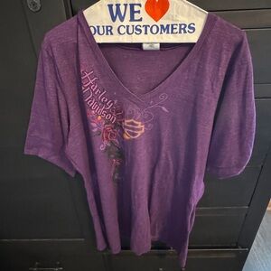 Harley-Davidson V-Neck Purple Women's Tee